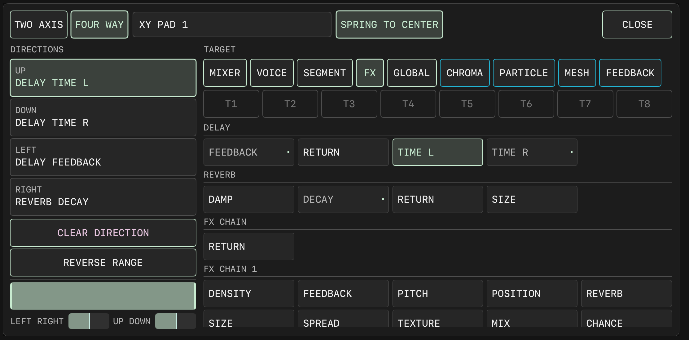 XY PAD 的 MAPPING