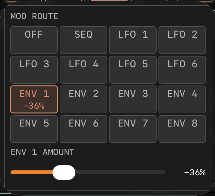 MOD ROUTE 面板