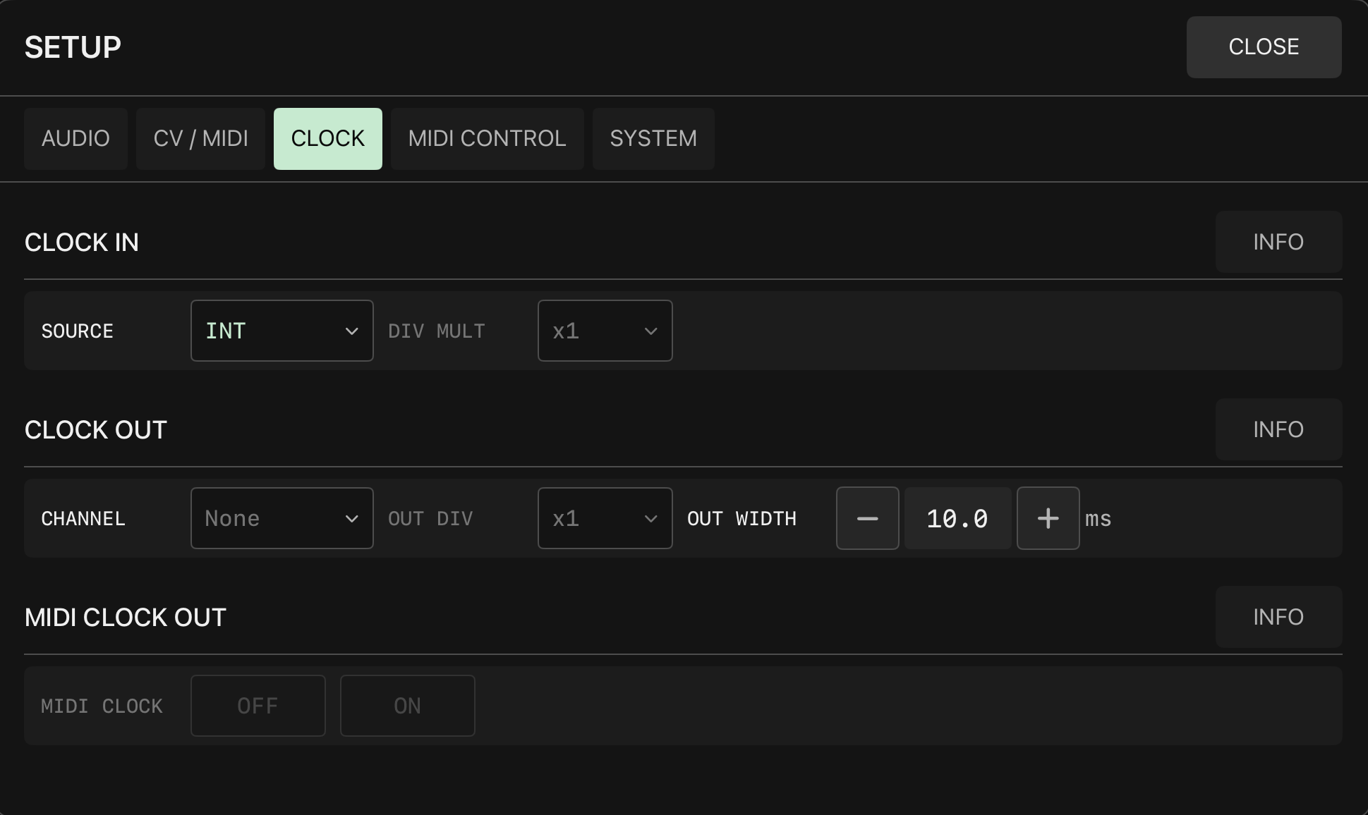 SETUP CLOCK