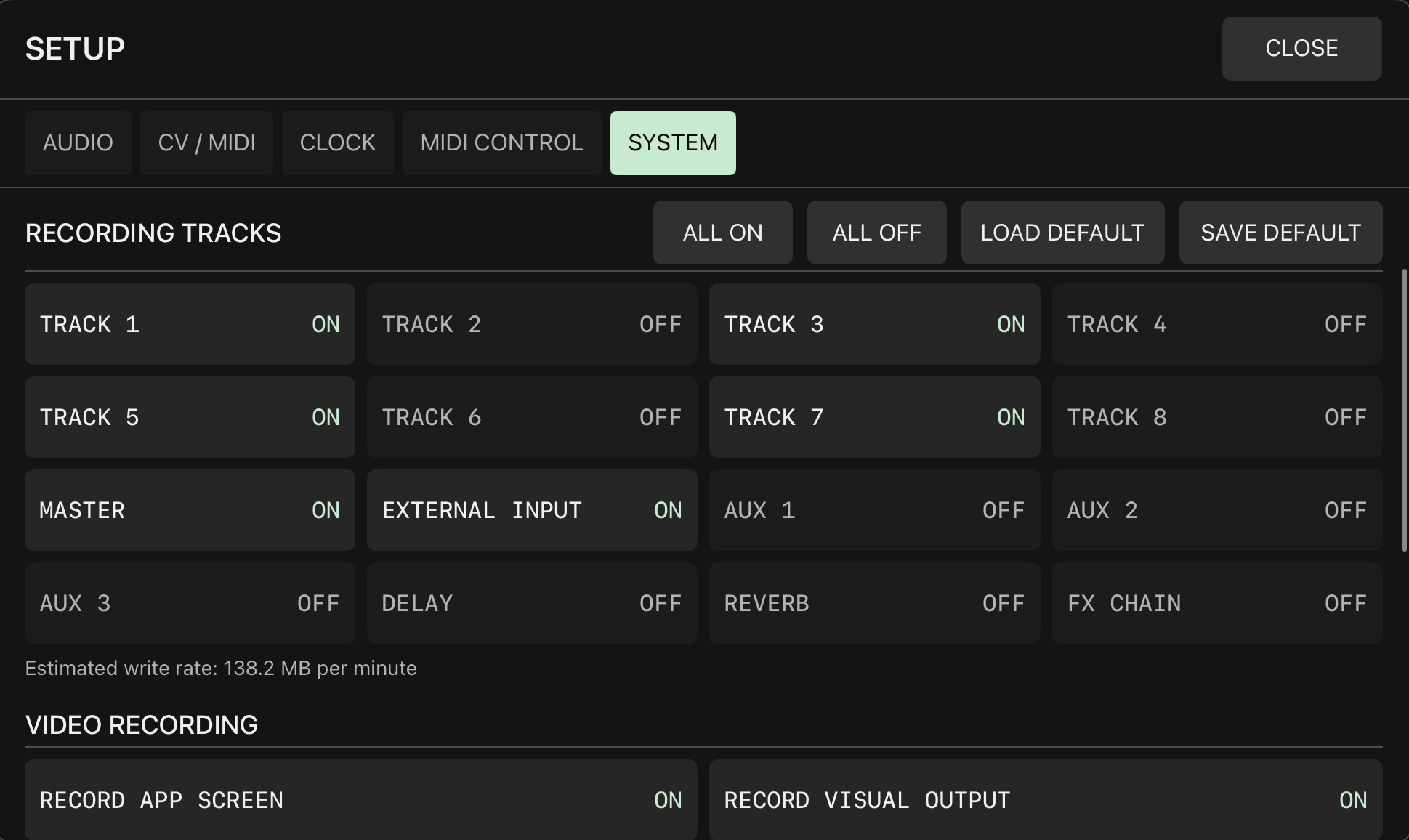 SETUP SYSTEM