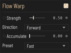 Flow Warp panel.